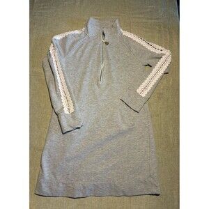 Lilly Pulitzer Popover Dress In Heather Gray XS EUC Long Sleeve Lace